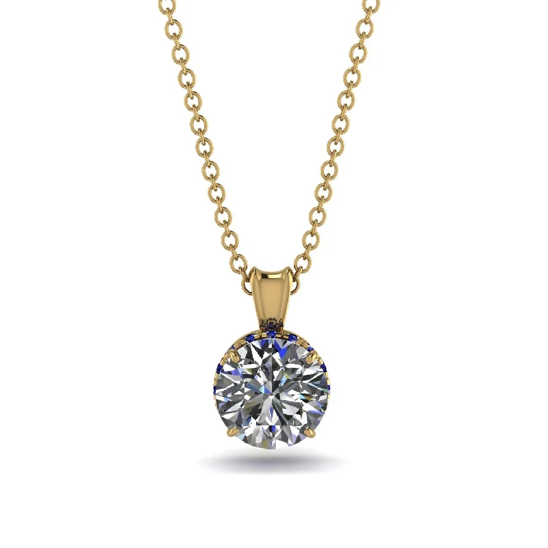 Sparkling Crystal Necklace with Diamond Touch-Diamond Necklace With Hidden Halo - Adaline No. 61