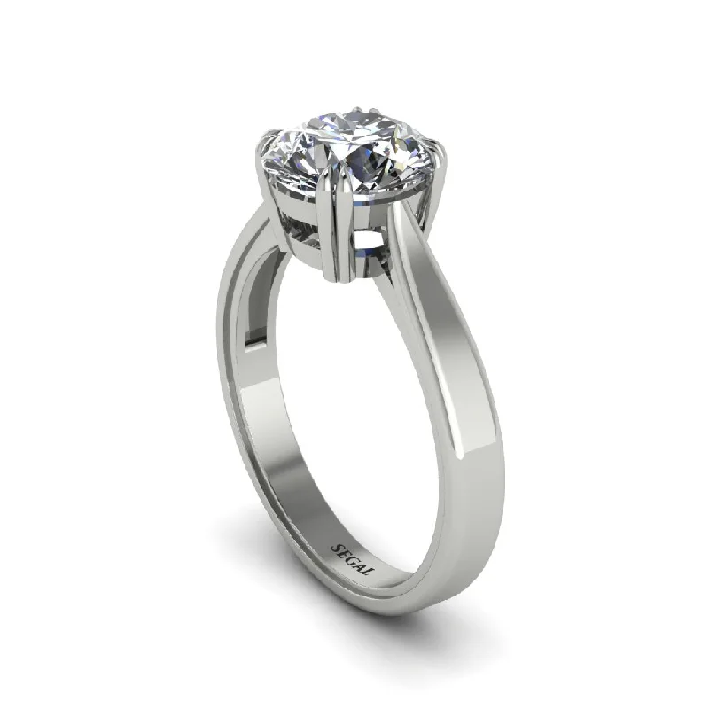 Luxury Diamond Ring with Oval Sapphire Center-Diamond 14K Gold Solitaire Engagement Ring - Allie No. 3