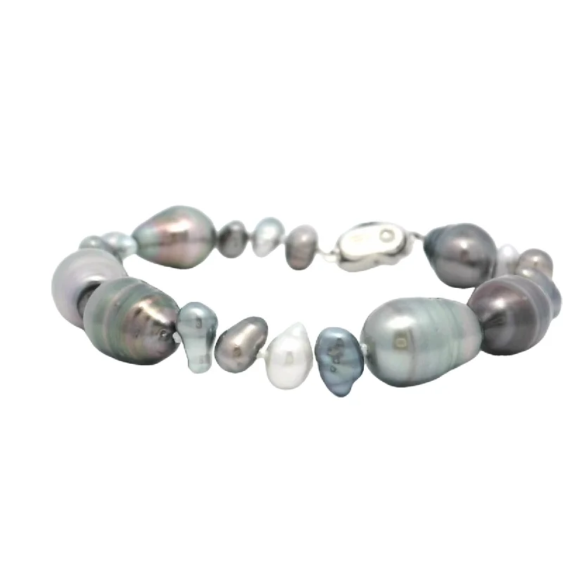 Elegant Silver Bracelet with Personalized Details-Pearl Bracelet