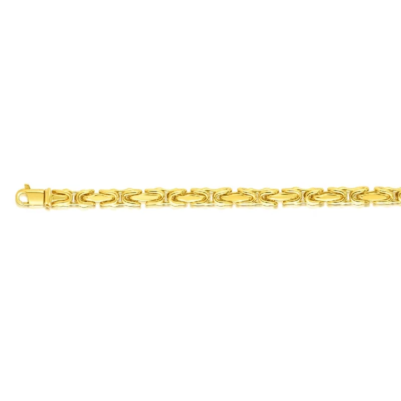 Classic Silver Bracelet with Engraved Quote-14kt 24" Yellow Gold Shiny Fancy Link Length Bracelet with Lobster Clasp RC1519-24