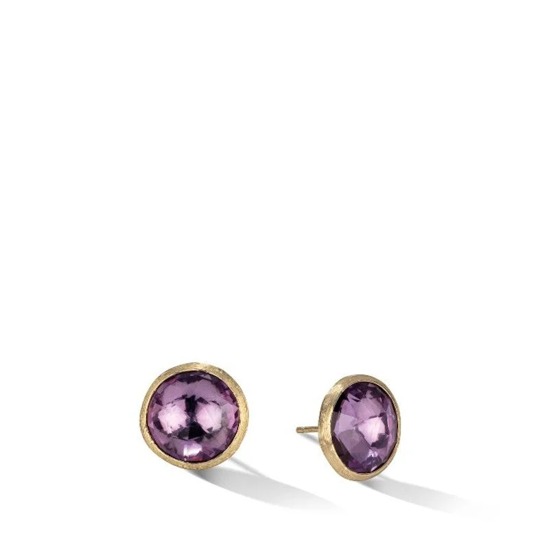 Fashionable Gold Hoop Earrings-Marco Bicego Jaipur Color Large Amethyst Stud Earrings