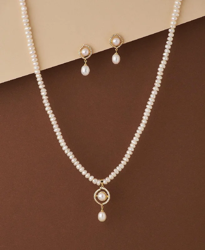 Personalized Name Necklace for Bridesmaids-Beautiful Real Pearl Necklace Set