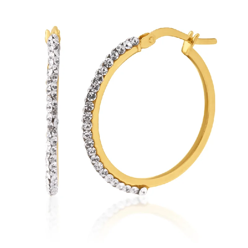 Fashionable Gold Earrings for Teens-9ct Yellow Gold Silver Filled Hoop Earrings