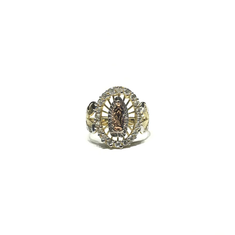 Custom Birthstone Ring for Anniversary-Guadalupe CZ Halo Ring (14K)