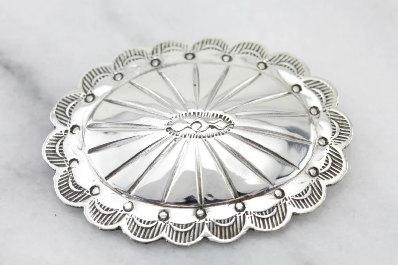 Brooch For Wedding Accessories-Vintage Sterling Silver Southwest Style Brooch