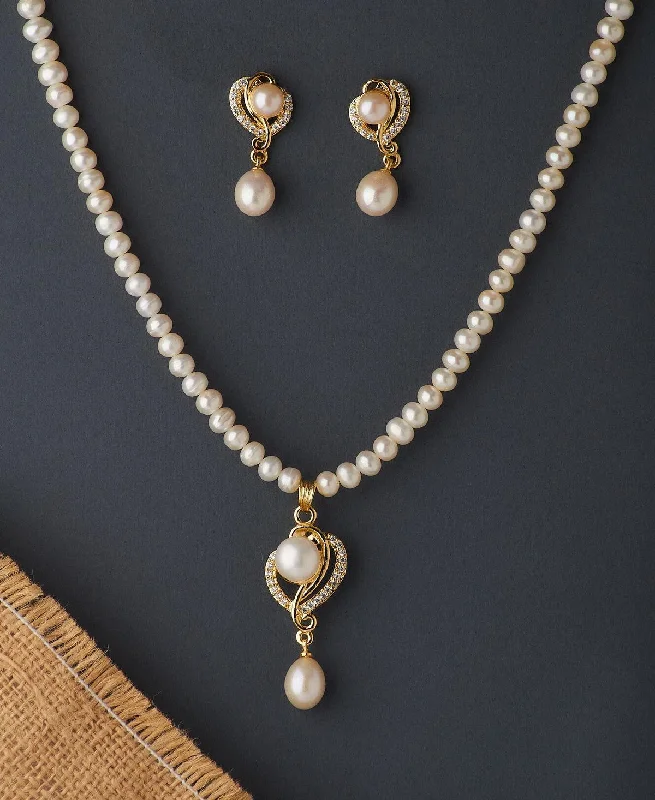 Vintage Pearl Necklace for Weddings-Elegant Real Pearl Necklace Set