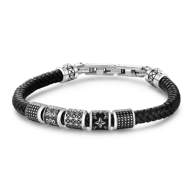 Trendy Silver Bracelet with Heart-Shaped Charms-BULLET - BRACELET