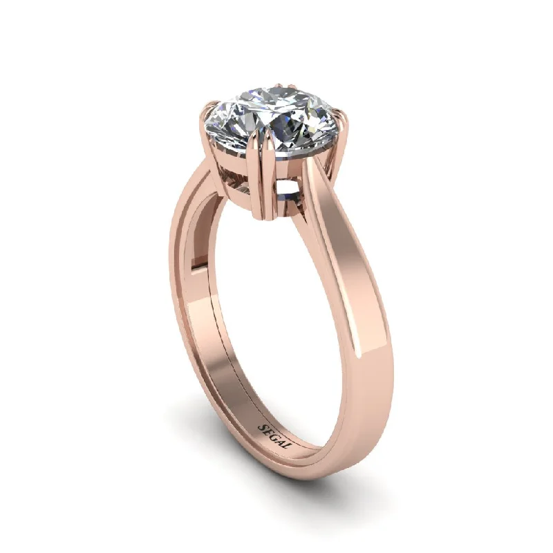 Custom Engagement Ring with Radiant Cut Diamond-Diamond 14K Gold Solitaire Engagement Ring - Allie No. 2