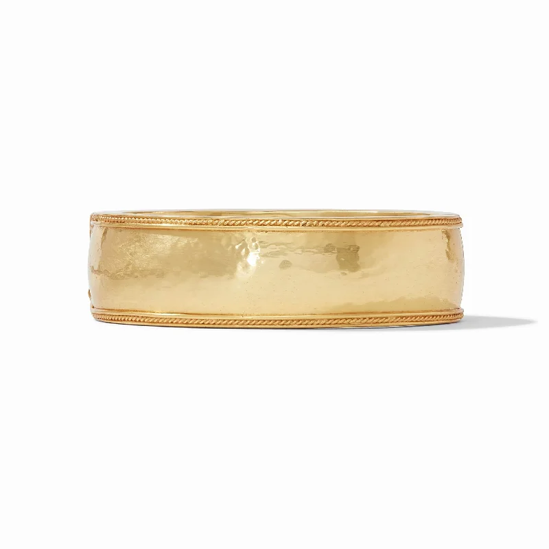 Simple Gold Bangles with Minimalist Charm-Cannes Statement Hinge Bangle