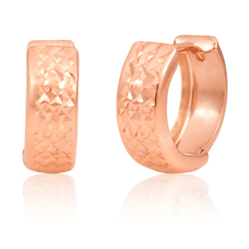 Customizable Earrings for Special Occasions-9ct Rose Gold 10mm Huggie Earrings