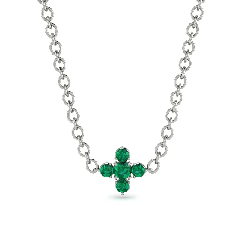 Dainty Gold Necklace for Minimalist Look-Compass Emerald Necklace - Maren No. 21