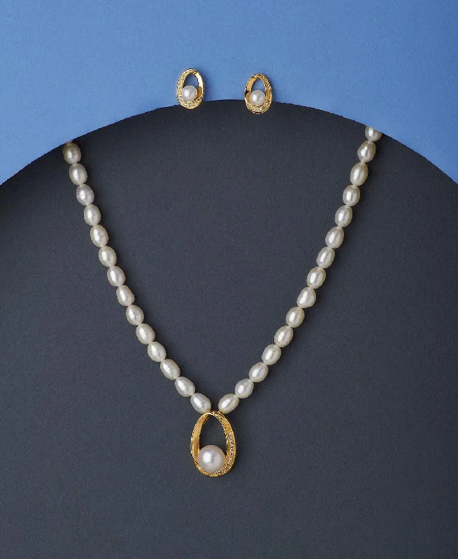 Elegant Sapphire Necklace for Formal Wear-Elegant Real Pearl Necklace Set