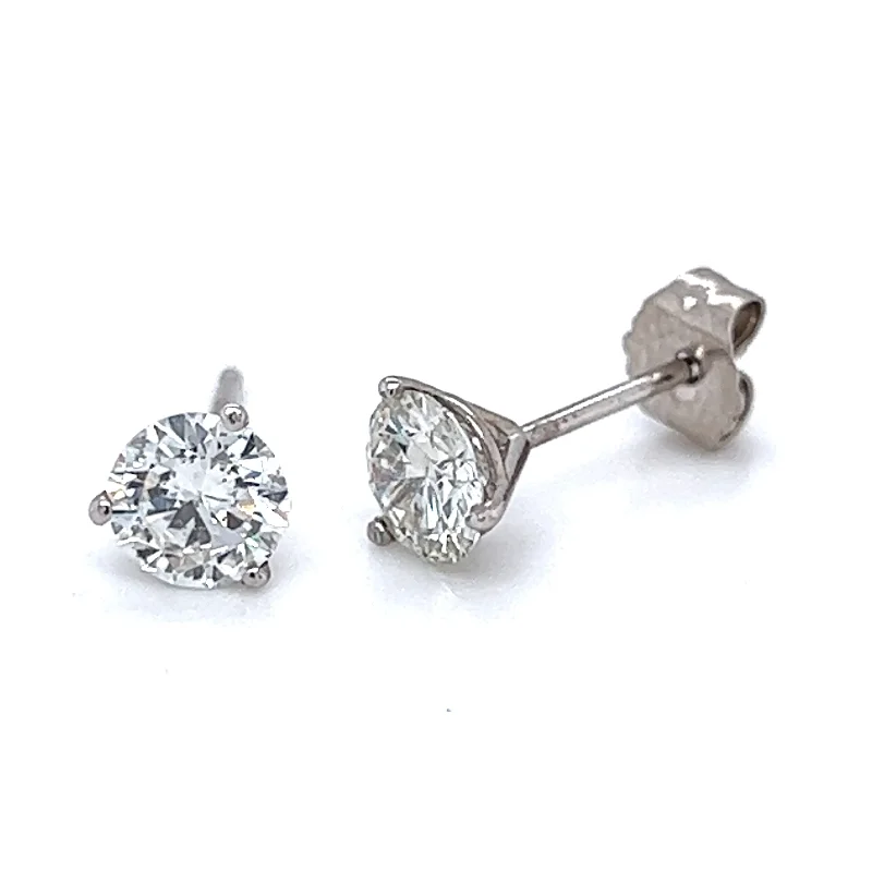 Beautiful Silver Earrings for Weddings-14k White Gold 2.00 CTW Diamond Stud Earrings