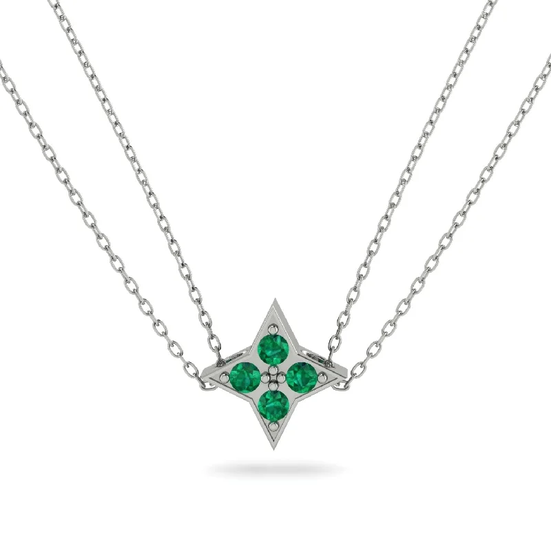 Minimalist Necklace for Bridesmaids-Star Emerald Necklace - Greta No. 6