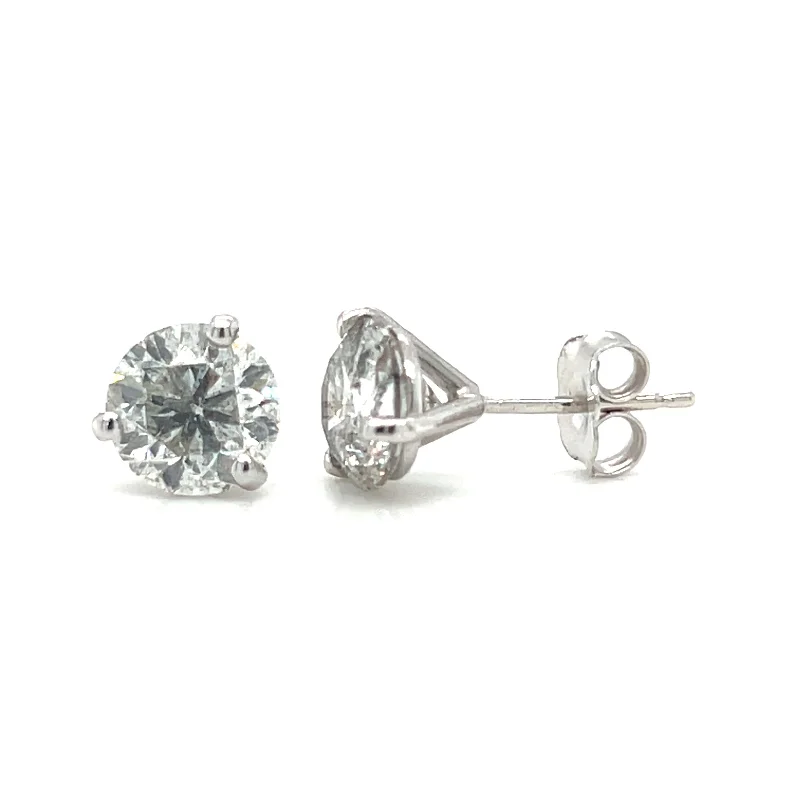 Elegant Dangle Earrings for Bridesmaids-18k White Gold 2.97 CTW Diamond Stud Earrings