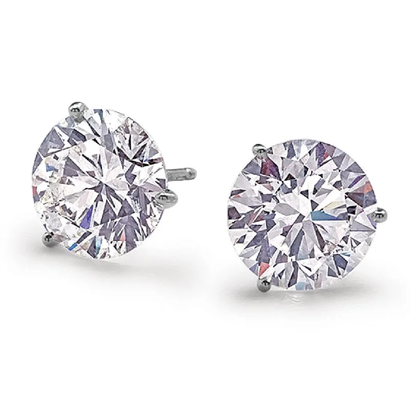 Luxury Silver Earrings for Bridesmaids-Platinum Diamond (4.03ct) Stud Earrings