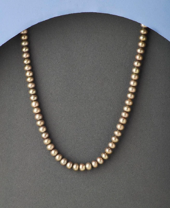 Layered Necklace with Pearls for Casual Style-Elegant Grey Pearl Necklace