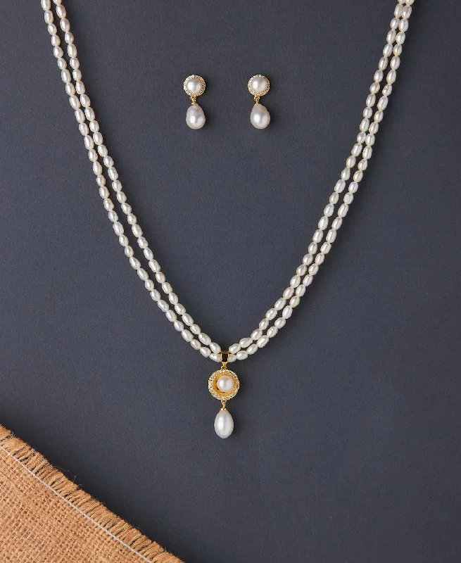 Classic Crystal Necklace for Elegant Look-Elegant Real Pearl Necklace Set