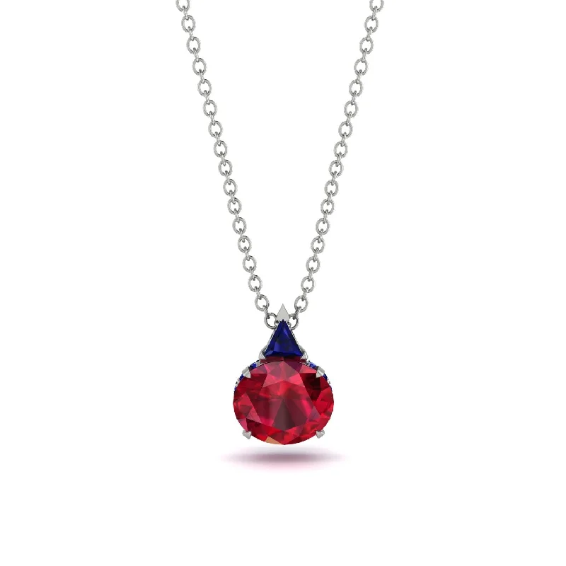 Handcrafted Gemstone Necklace for Casual Style-Hidden Halo Ruby Necklace - Rosalie No. 72