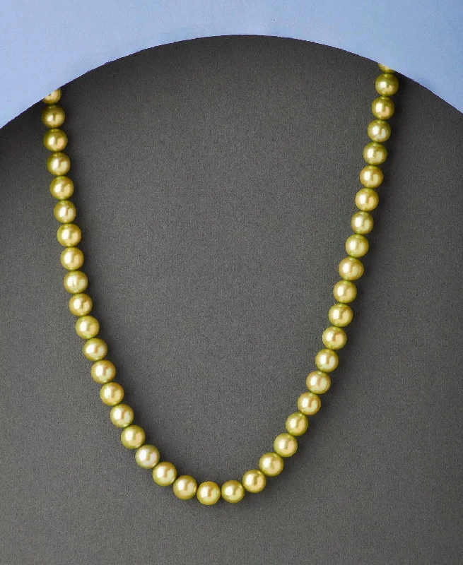 Designer Gold Necklace with Colorful Stones-Elegant Green Pearl Necklace