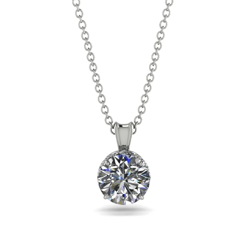 Crystal Necklace for Special Occasions-Diamond Necklace With Hidden Halo - Adaline No. 3