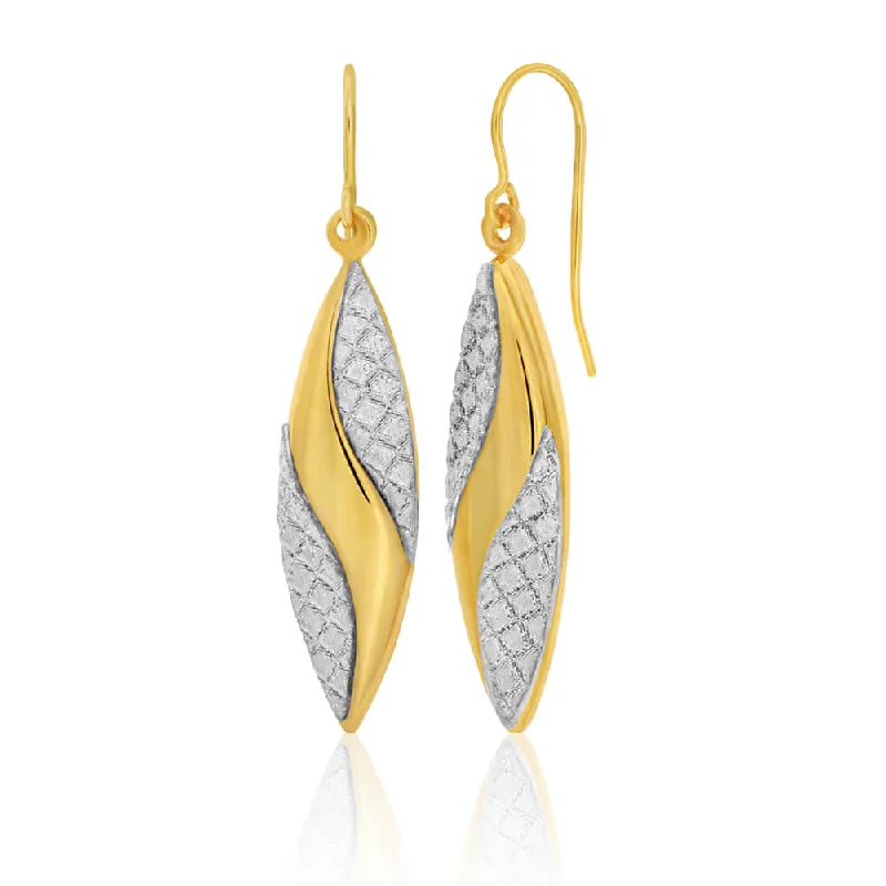 Silver Earrings with Zircon Stones-9ct Yellow Gold Silver Filled Stardust Bomber Drop Earrings