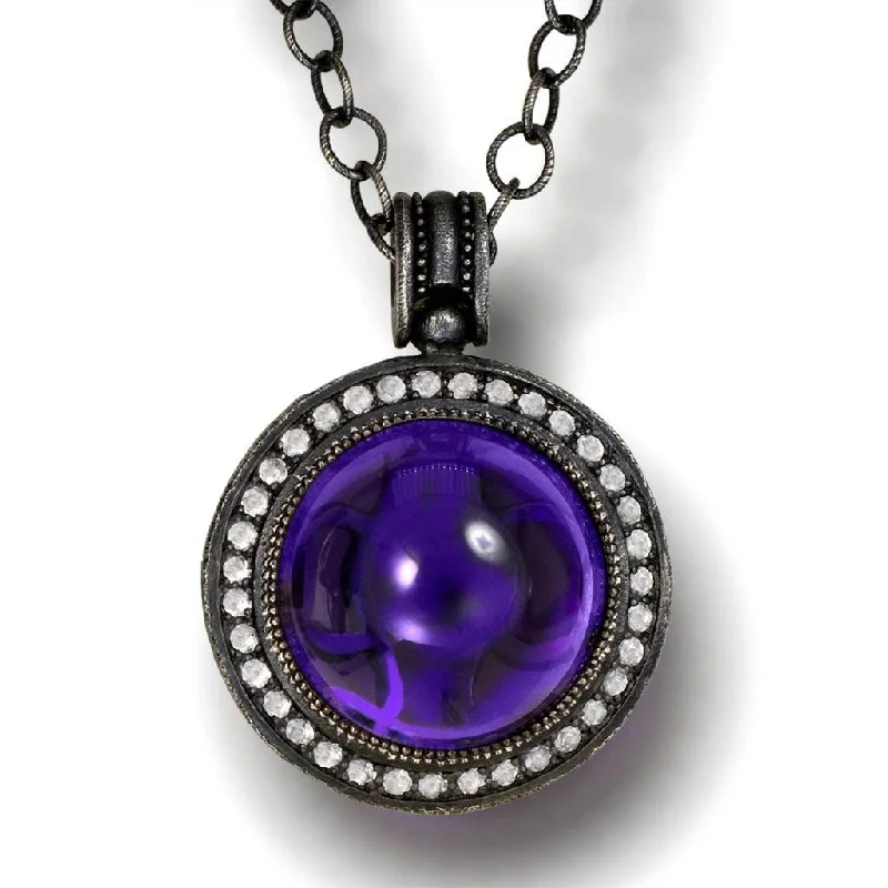 Crystal Necklace for Special Occasions-Silver Symbolica Pendant with Japanese Amethyst & Topaz