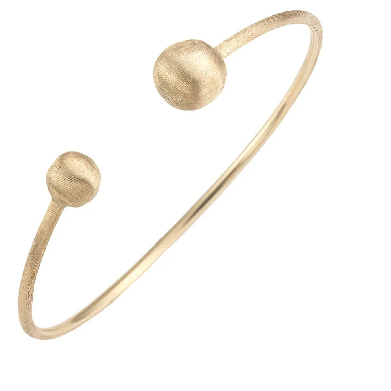 Elegant Gold Bangles with Custom Inlays-Marco Bicego Africa Kissing 18K Yellow Gold Bangle Bracelet SB42 Y