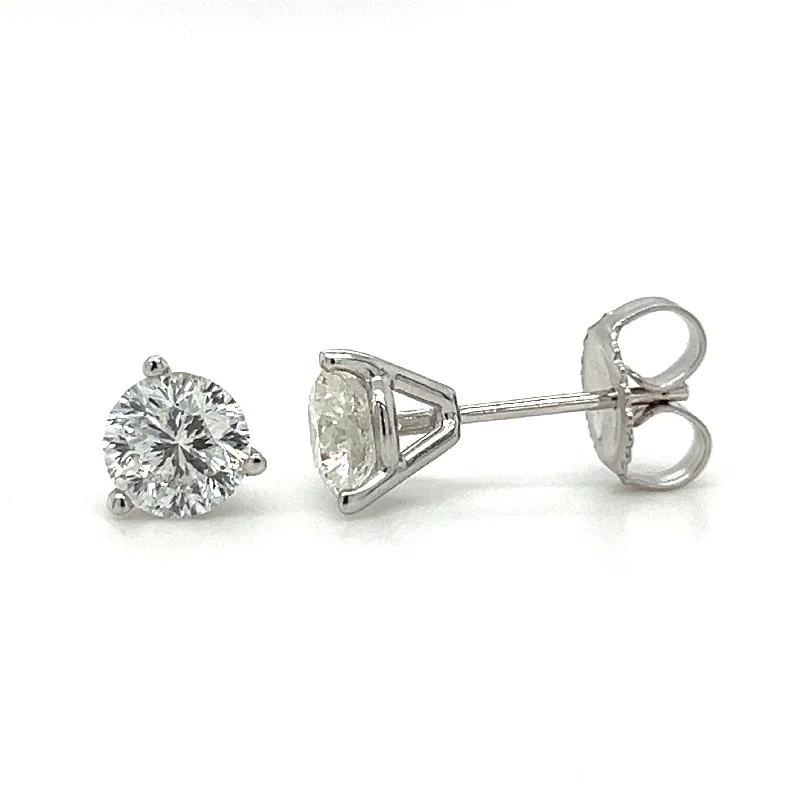 Silver Earrings with Gemstone Inlays-18k White Gold 1.51 CTW Diamond Stud Earrings by Star 129