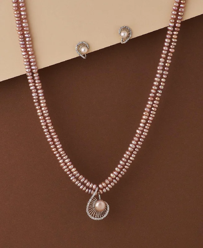 Custom Birthstone Necklace for Special Occasions-Elegant Real Pearl Necklace Set