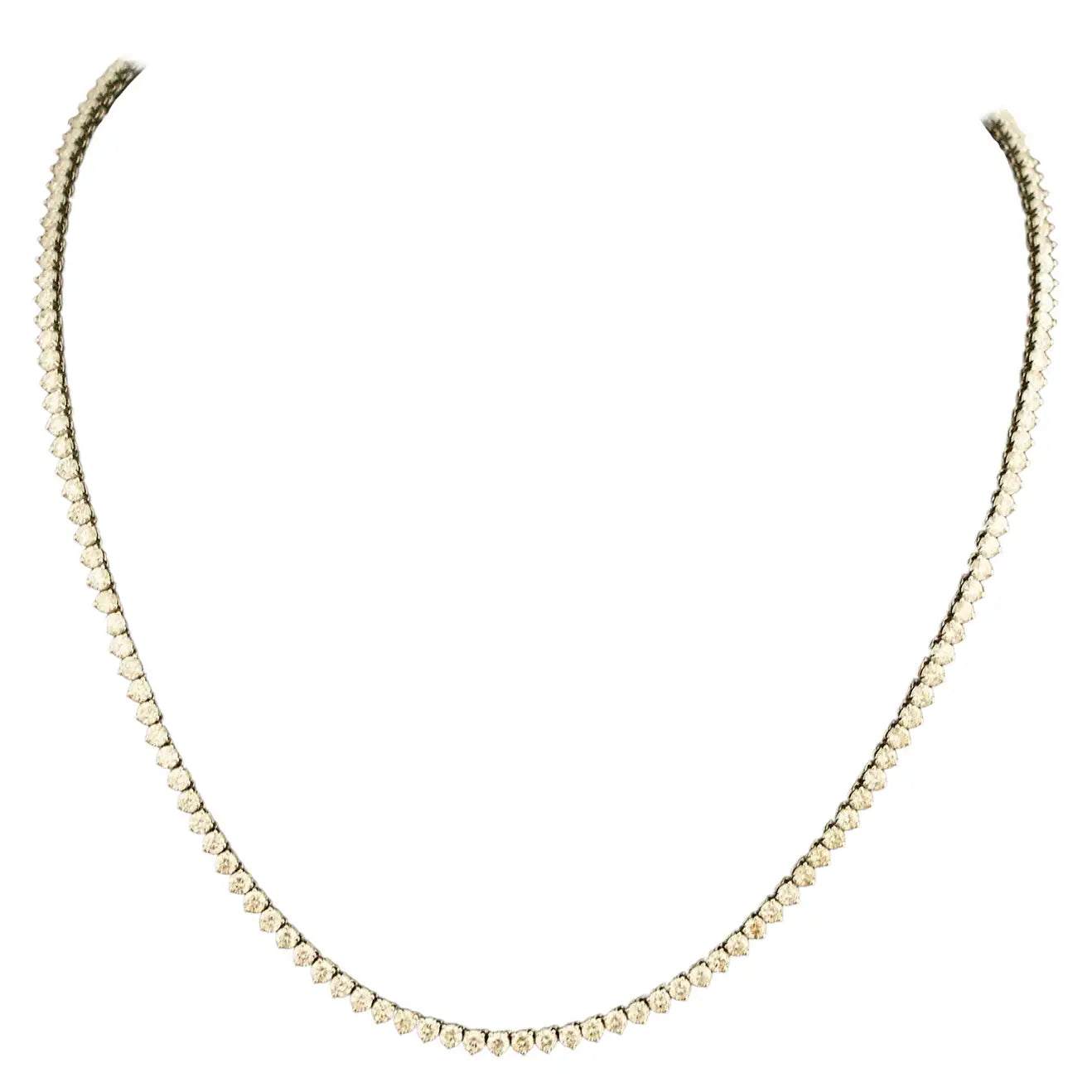 Layered Necklace with Pearls for Casual Style-Petite Straight Line Diamond Necklace in White Gold