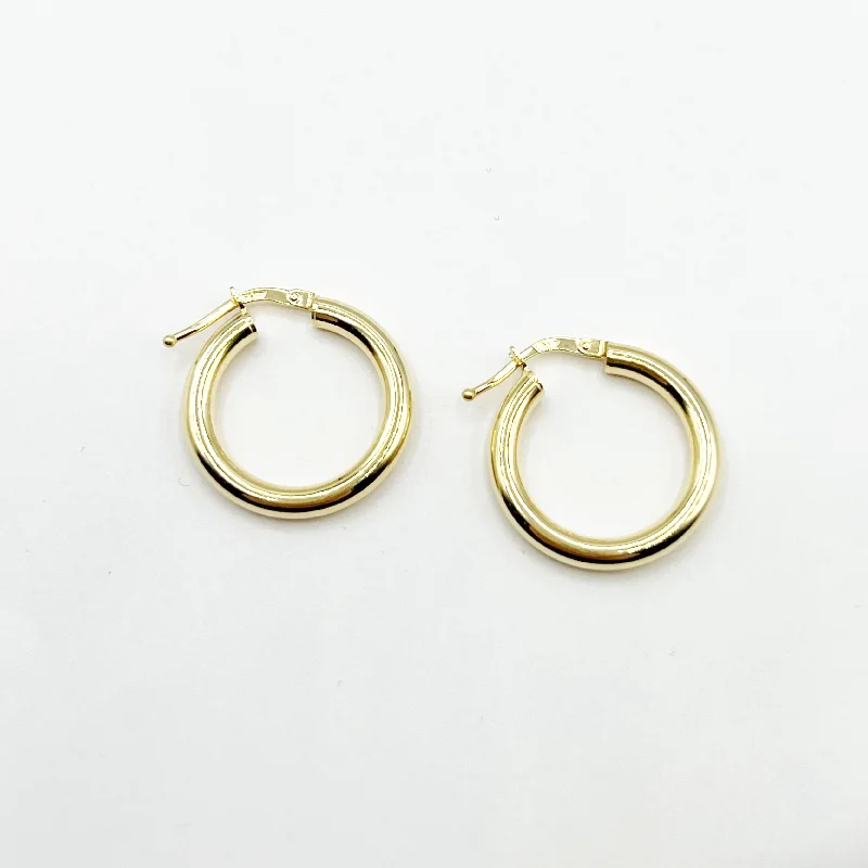 Silver Earrings with Freshwater Pearls-Polished Circlets of Gold