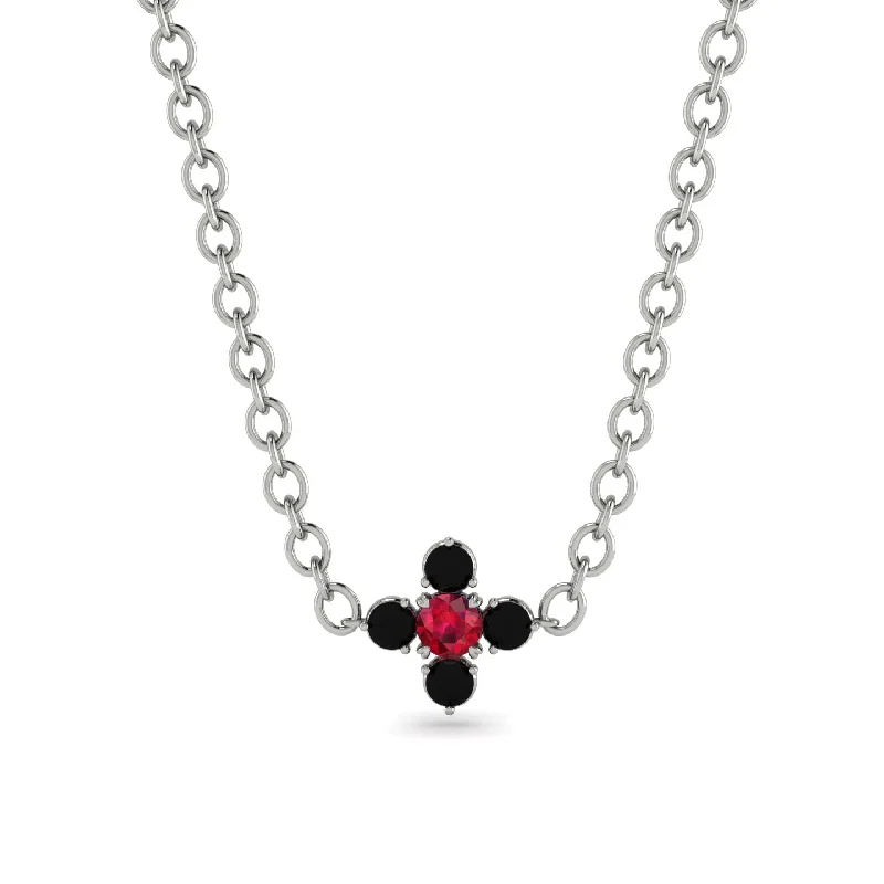 Customizable Gemstone Necklace for Daily Wear-Compass Ruby Necklace - Maren No. 42