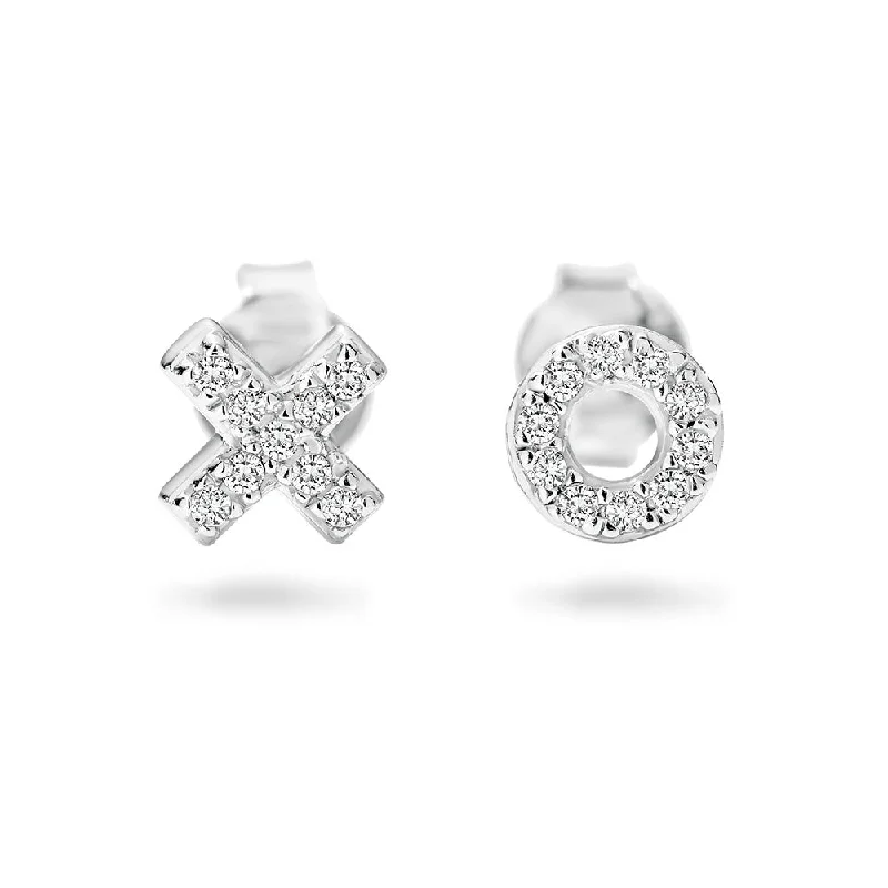 Large Dangle Earrings with Crystals-Georgini Kiss and Hug Zirconia Stud Earrings