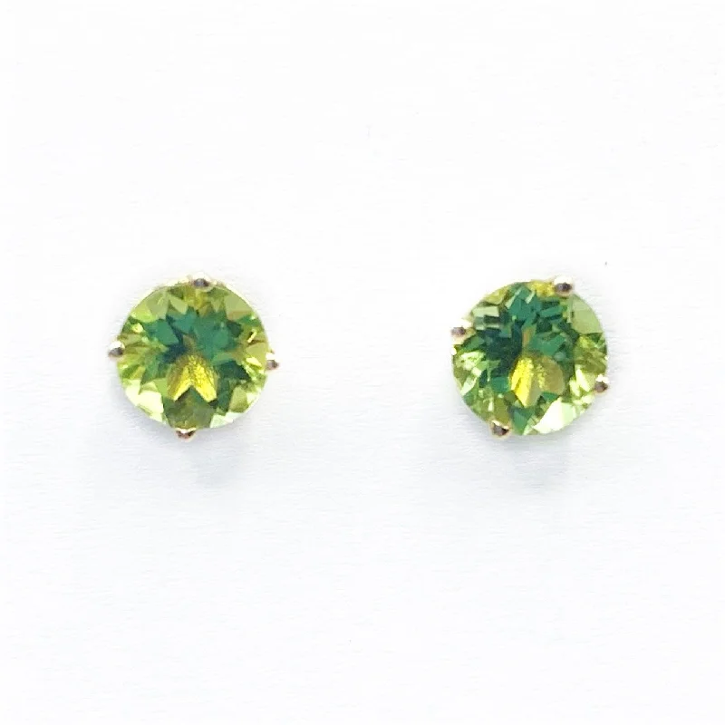 Beautiful Silver Earrings for Weddings-Sterling Silver Stud Peridot Earrings