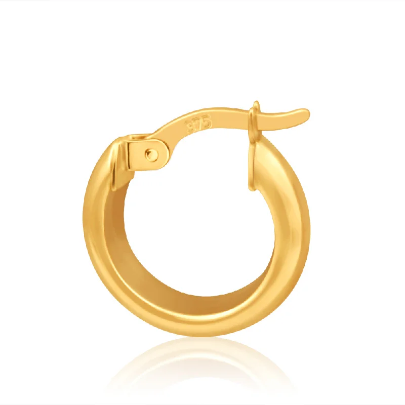 Unique Stud Earrings with Diamonds-9ct Yellow Gold Hoop Earrings