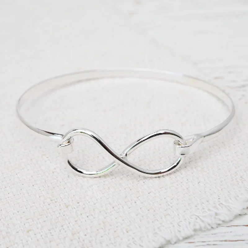 Simple Rose Gold Bangles with Elegant Finish-Sterling Silver Infinity Latching Bangle