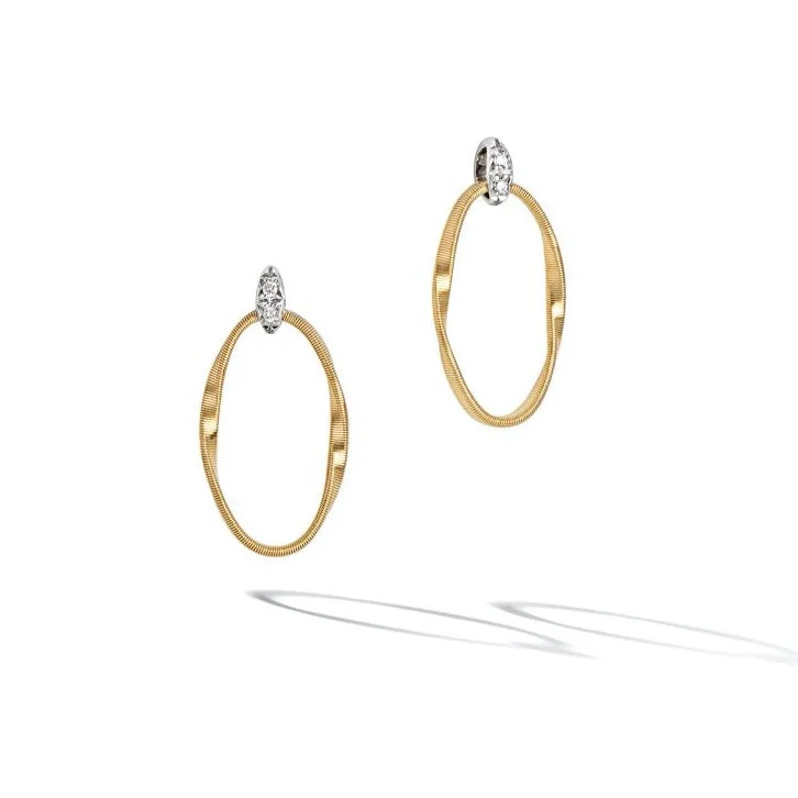 Large Gemstone Earrings for Evening Wear-Marco Bicego 18k Yellow Gold Marrakech Onde Stud Drop Earrings