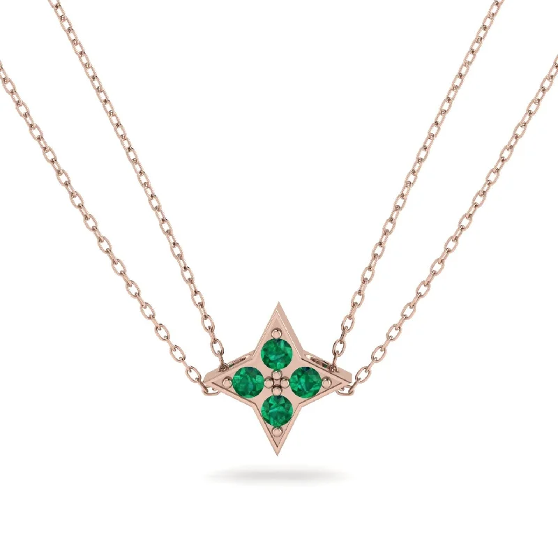 Designer Gemstone Necklace with Unique Cuts-Star Emerald Necklace - Greta No. 5