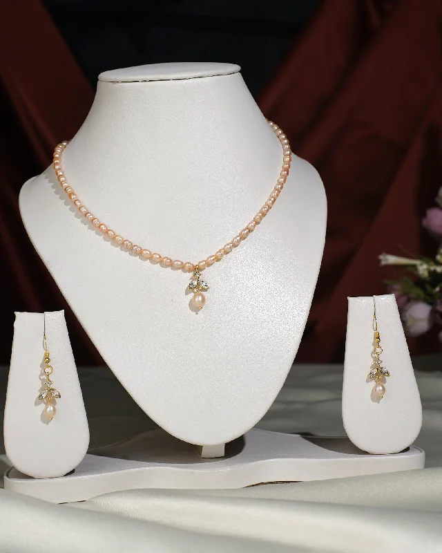 Unique Heart-Shaped Pendant Necklace for Gift-Cute Pearl Necklace Set