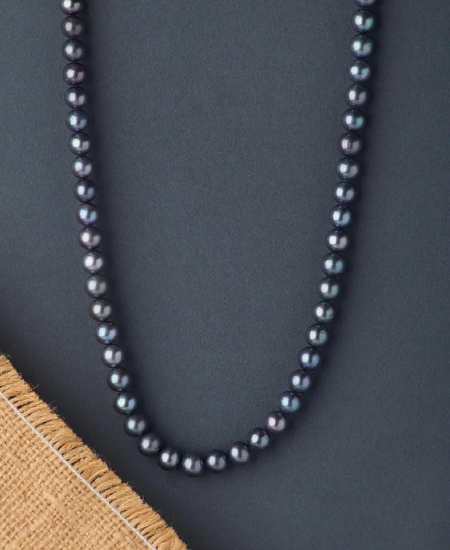 Unique Heart-Shaped Pendant Necklace for Gift-Elegant Black Pearl Necklace