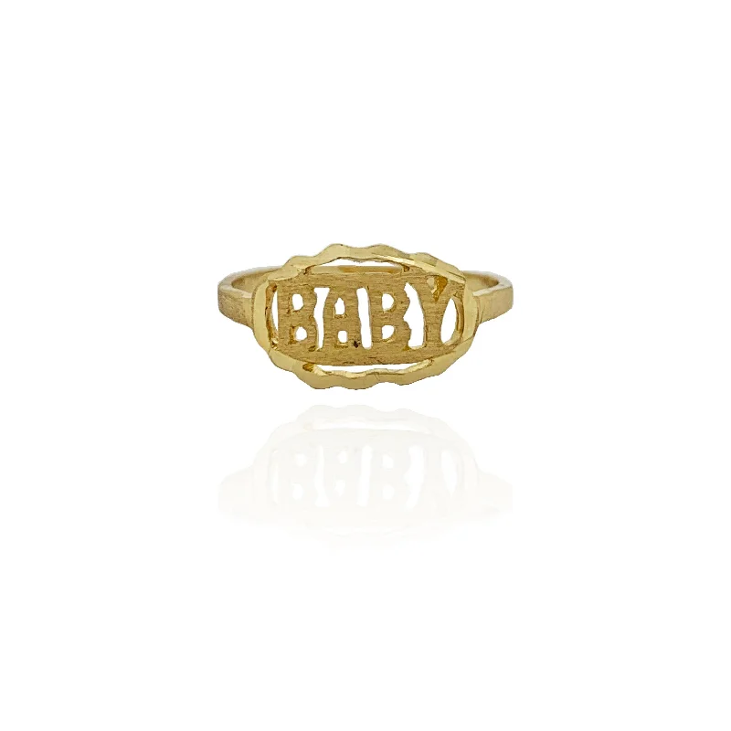 Custom Birthstone Ring for Anniversary Gifts-"BABY" Ring (14K)