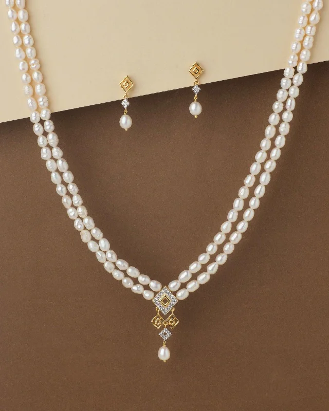 Classic Gold Chain Necklace for Men-Elegant Pearl Necklace Set