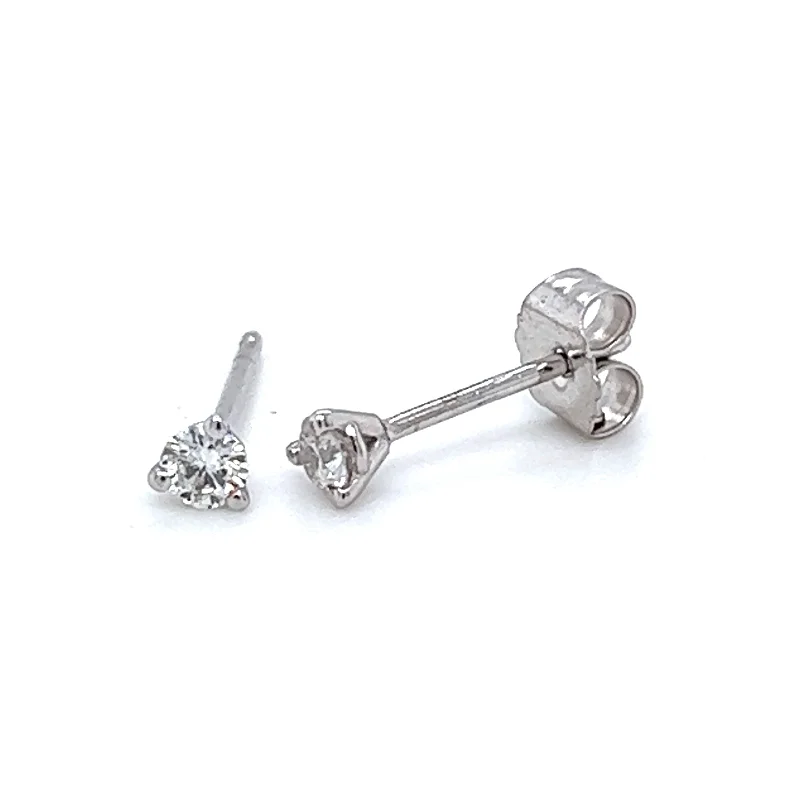 Elegant Pearl Earrings for Bridesmaids-14k White Gold .15 CTW Diamond Stud Earrings