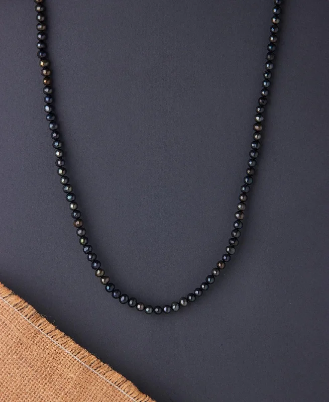 Custom Gold Necklace with Birthstone Charm-Elegant Black Pearl Necklace