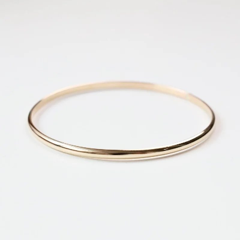 Trendy Silver Bangles with Clear Crystals-Gold Filled Bangle Bracelet