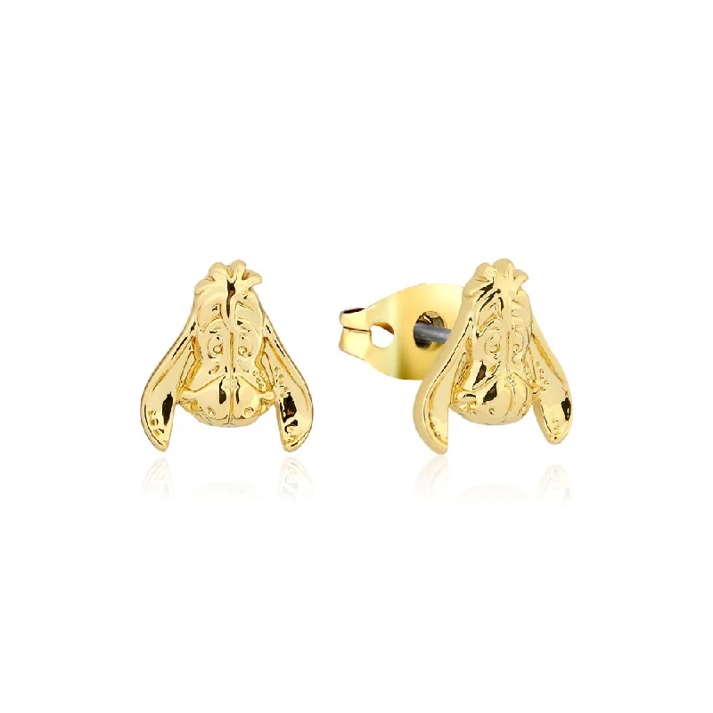 Trendy Earrings for Special Events-Disney Gold Plated Winnie The Pooh Eeyore 10mm Stud Earrings