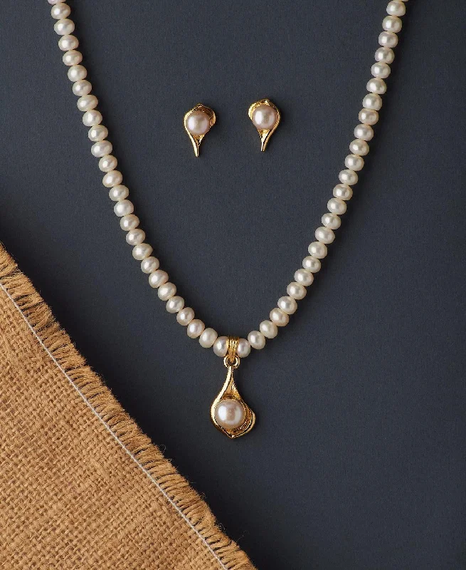 Simple Pearl Necklace for Bridesmaids-Elegant Real Pearl Necklace Set