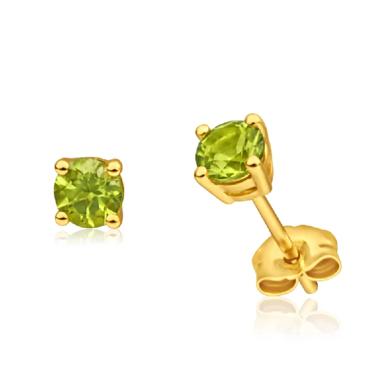 Silver Hoop Earrings with Charms-9ct Yellow Gold Peridot Stud Earrings