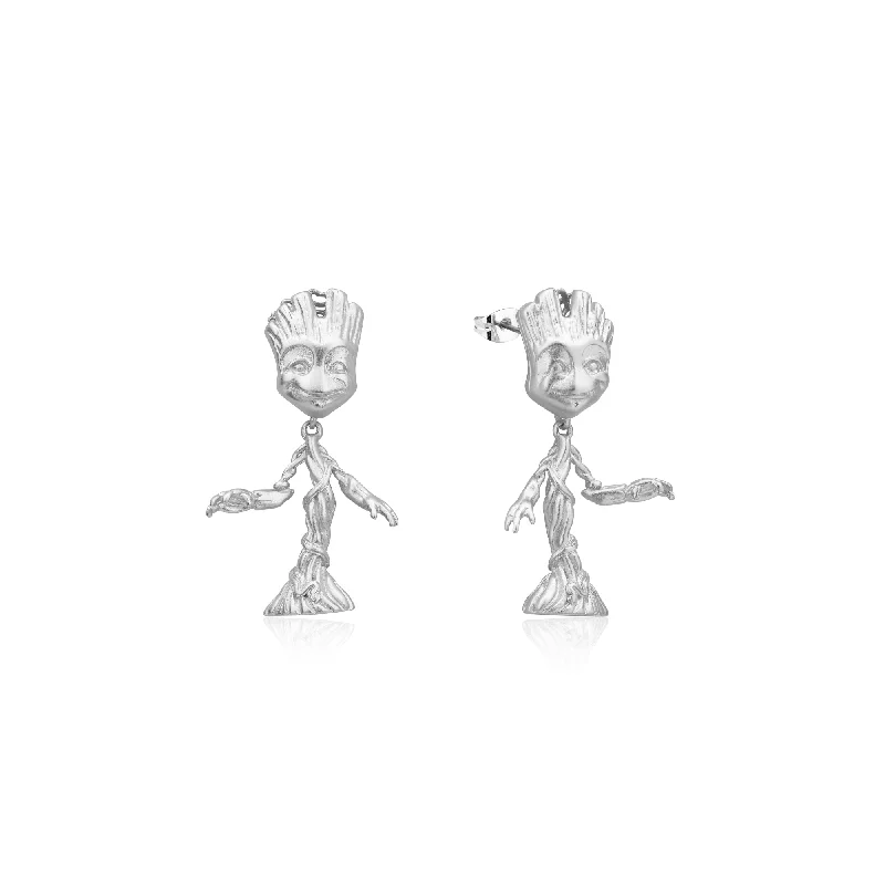 Custom Birthstone Earrings for Moms-Disney Stainless Steel White Gold Plated Guardians Of The Galaxy Groot Drop Earrings